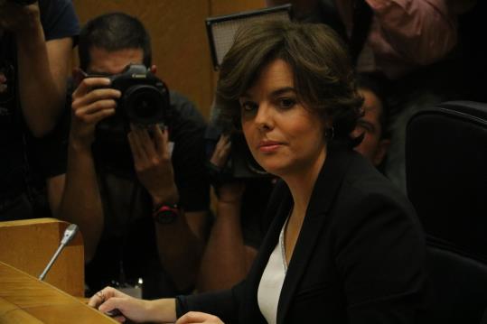 La vicepresidenta del govern espanyol, Soraya Sáenz de Santamaría, a la comissió del Senat que aprova el 155. ACN