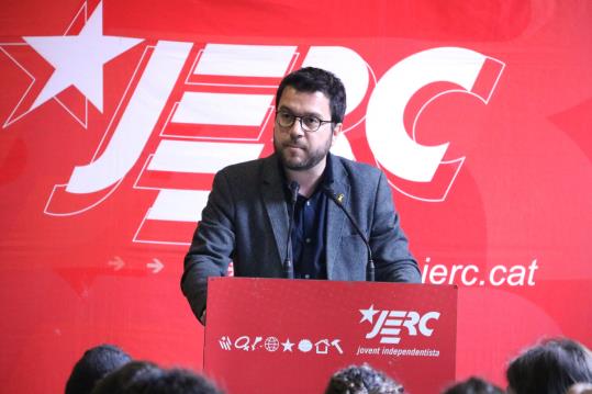 L'adjunt a la presidència d'ERC, Pere Aragonès, durant la Conferència Nacional de les JERC a Vilafranca del Penedès. ACN