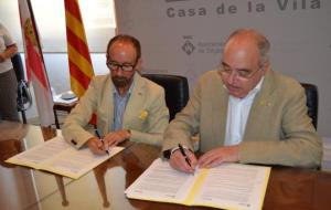 L’Ajuntament de Sitges signa el conveni amb la Generalitat que permetrà construir  l’Escola Agnès de Sitges. Ajuntament de Sitges