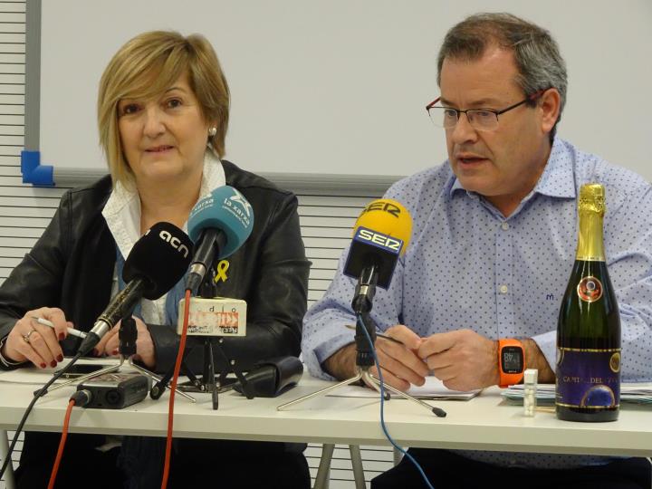 L'alcalde de Sant Sadurní d'Anoia, Josep Maria Ribas, i la tinent d'alcalde, Maria Rosell. Ramon Filella