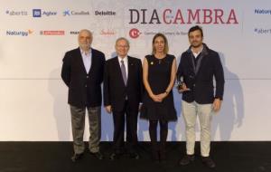 Les empreses penedesenques Alcoholes Oliva, Caves Colomer i Vigolle, guardonades per la Cambra per la seva trajectòria. Cambra de Comerç