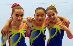 Les gimnastes del Club Gimnàstica Vilanova - Fundació. Eix