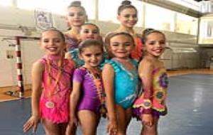 Les gimnastes del Club Rítmica Vilafranca