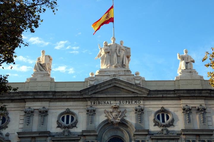 Part superior de la façana del Tribunal Suprem, el 2 de novembre de 2018 . ACN