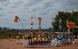 Pilars dels Bordegassos a la presó de Lledoners per exigir la llibertat dels presos polítics. Bordegassos