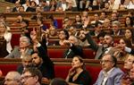 Pla general de l'oposició crispada al ple del parlament del 6 de setembre de 2017 . ACN