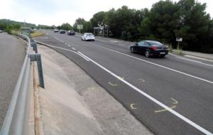 Pla general del punt de la carretera C-31 al Vendrell on s'ha produït un atropellament mortal. ACN