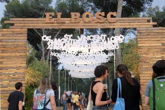 Pla general d'un dels camins interns del festival Vida, conduint cap a la zona del Bosc. ACN