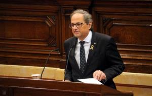Pla mig del president de la Generalitat, Quim Torra, en el primer debat de política general de la legislatura. ACN