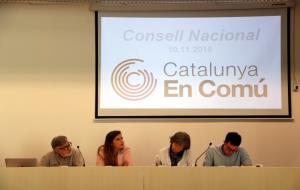 Pla obert del coordinador general de Catalunya en Comú, Ramon Arnabat i dels representants del partit en el Consell Nacional celebrat a Vilafranca. AC