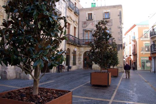 Plaça Vella del Vendrell, amb l'ajuntament al fons. ACN / Gemma Sánchez