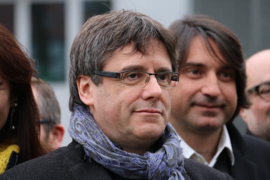 Primer pla del líder de JxCat, Carles Puigdemont. Imatge del 12 de gener a Brussel·les . ACN