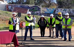 Primera pedra de la nova pista coberta annexa al poliesportiu de Ribes. Ajt Sant Pere de Ribes