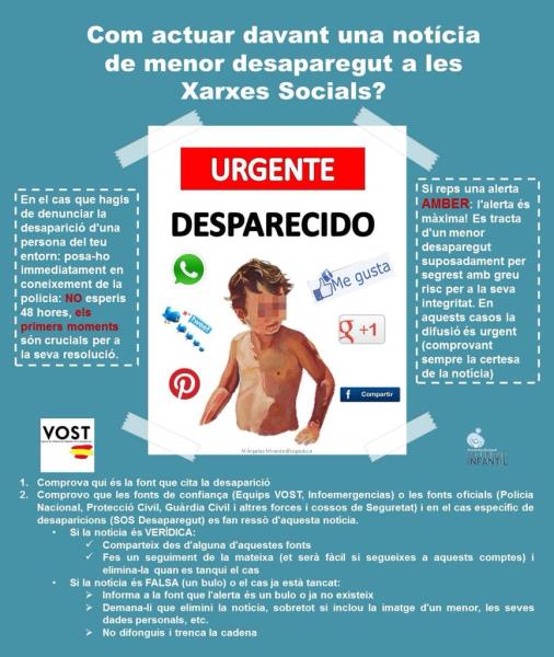 Recomanacions davant de les desaparicions a les xarxes. EIX