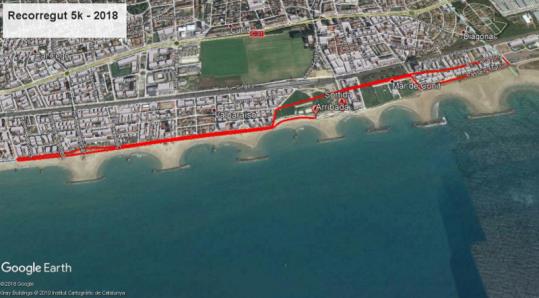 Recorregut de la 2ª Cursa del Penedès Marítim. Eix