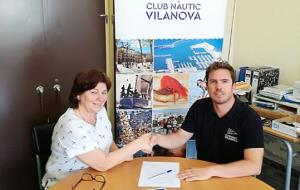 Signatura del conveni entre Escola l'Arjau i el Club Nàutic Vilanova. Eix