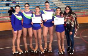 squerra a dreta: Paula Ruíz, Laia Tomàs, Anna Isabella Arias, Laia Escobar, Mireia Raventós i l’entrenadora Núria Ollé. CPA Calafell