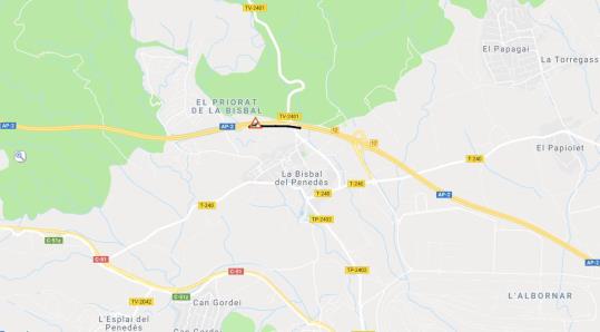 Tres ferits greus en un accident entre un camió i una furgoneta a l’AP-2 a la Bisbal del Penedès. EIX