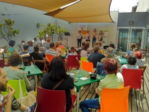 Un concert de tenores, sacs i flabiols, pròleg del FIMPT a la biblioteca Cardona Torrandell. Ajuntament de Vilanova