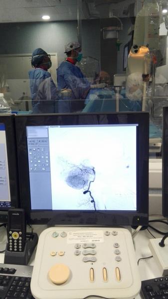 Una imatge de la prova diagnòstica per saber les causes dels ictus que el Trueta ha començat a realitzar. Cedida per l'ICS