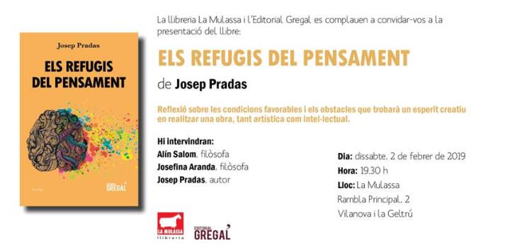 Presentació d'Els refugis del pensament, de Josep Pradas