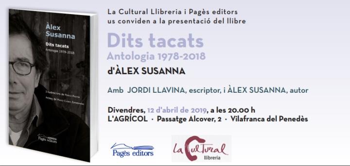 Àlex Susanna porta a Vilafranca una antologia que recull quaranta anys de trajectòria poètica