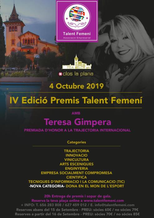 4a Gran nit d'entrega de premis Talent Femení  