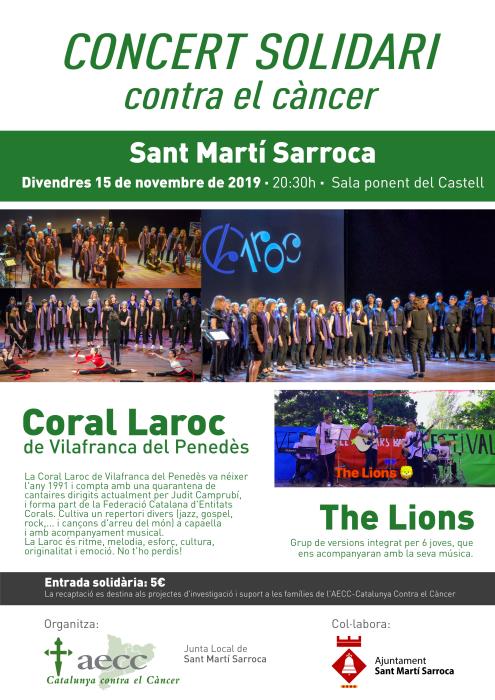 Concert solidari de l’AECC-Catalunya Contra el Càncer amb la Coral Laroc al castell de Sant Martí