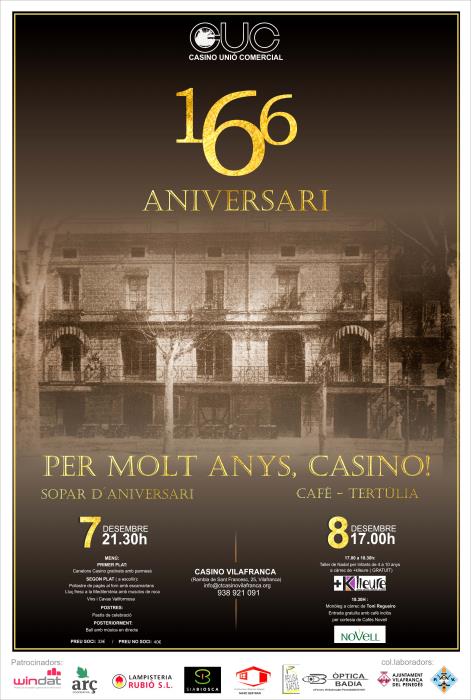 El Casino de Vilafranca celebra el seu 166è aniversari 