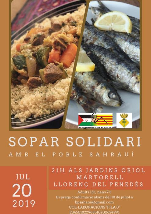 Sopar Solidari amb el Poble Sahrauí 