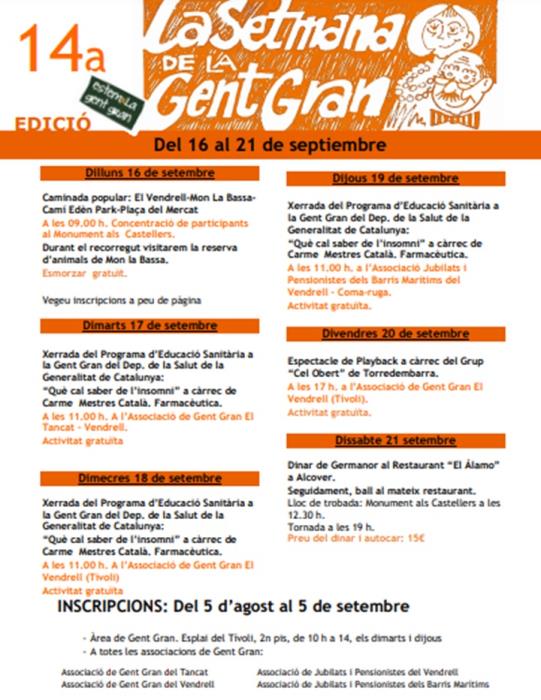 XIV  Setmana de la Gent Gran del Vendrell