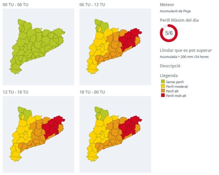 Alerta de Protecció Civil pel temporal de pluges, vent i mala mar. EIX