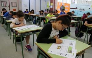 Alumnes de sisè de primària durant la prova de competències bàsiques. ACN  / Jordi Marsal