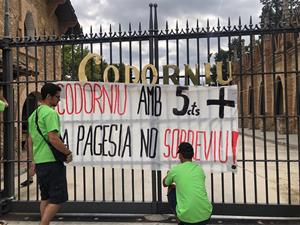 Àmplia participació a la protesta convocada pels viticultors del Penedès en contra dels baixos preus del raïm i del vi per a cava 