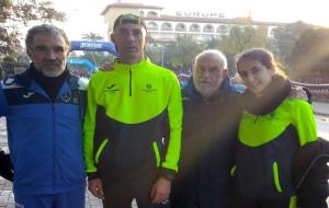 Antonio Redondo, Pedro Jose Aranda i Gal·la Martínez amb el seu entrenador