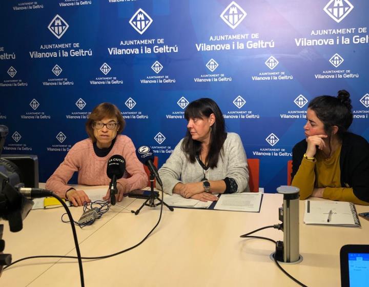 Blanca Albà a la roda de premsa del govern de Vilanova. Eix