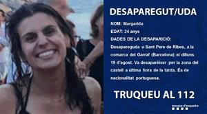 Busquen una jove de 24 anys desapareguda dilluns a Sant Pere de Ribes. Mossos d'Esquadra