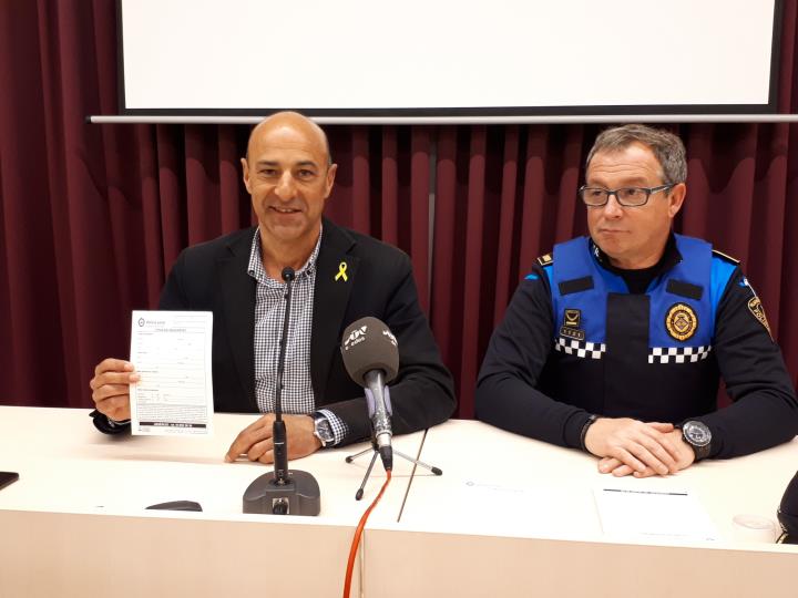 Campanya de la Policia Local de Vilafranca per millorar la seguretat al teixit comercial. Ajuntament de Vilafranca