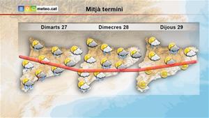 Canvi de temps amb previsió de xàfecs acompanyats localment de tempesta al Penedès. EIX