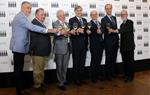 D'esquerra a dreta: Damià Deàs, Xavier Farré, Salvador Puig, Javier Pagès, José Miguel Herreros, Adrià Comellas i Pere Guilera. ACN