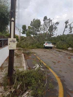 Destrosses al carrer, inundacions i despreniments per la tempesta que ha escombrat el Garraf i Baix Penedès aquesta nit