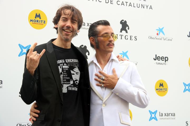 El director de 'An American Satan', Aram Garriga, i un dels protagonistes del documental Adam Cardone, al Festival de cinema de Sitges. ACN