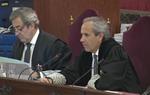 El fiscal Jaime Moreno, interrogant l'exconsellera Meritxell Borràs durant el judici de l'1-O al Tribunal Suprem, el 20 de febrer del 2019. Tribunal S