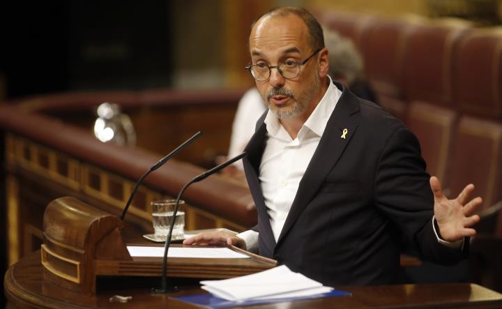 El portaveu del PDeCAT al Congrés de Diputats, Carles Campuzano, durant el debat de la moció de censura al president del govern, Mariano Rajoy