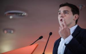 El president de Cs, Albert Rivera, durant la intervenció al Consell General de la formació. ACN