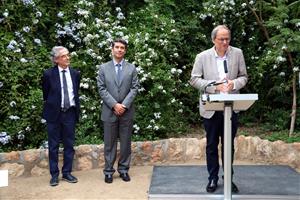 El president de la Generalitat, Quim Torra, durant la inauguració de l'exposició 'Galerie Mirador. París 1948-1955”, a la Fundació Apel·les Fenosa