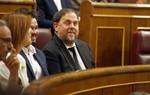 El president d'ERC, Oriol Junqueras, assegut a l'escó del Congrés dels Diputats durant la sessió constitutiva de la cambra. ACN
