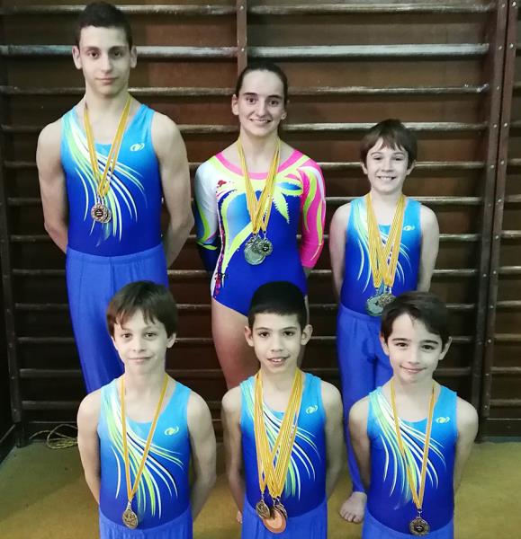 Els gimnastes del CG Vilanova al Trofeu Ciutat d’Olot. Eix