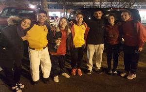 Els integrants de l'equip del Club Judo Olèrdola a Hondarribia. Eix
