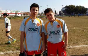 Els jugadors del Rugbi Nova Olivella S16